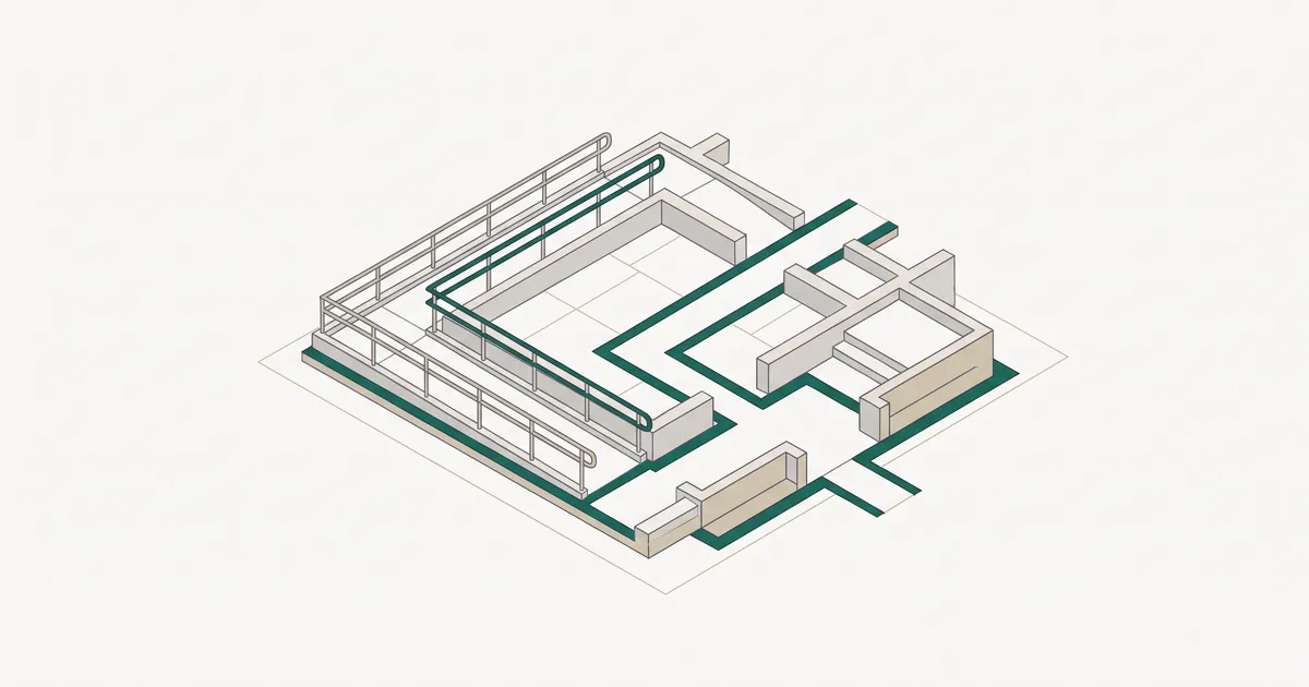 Foundation blueprint showing accessibility features built into the ground level, with rejected overlay patches floating above