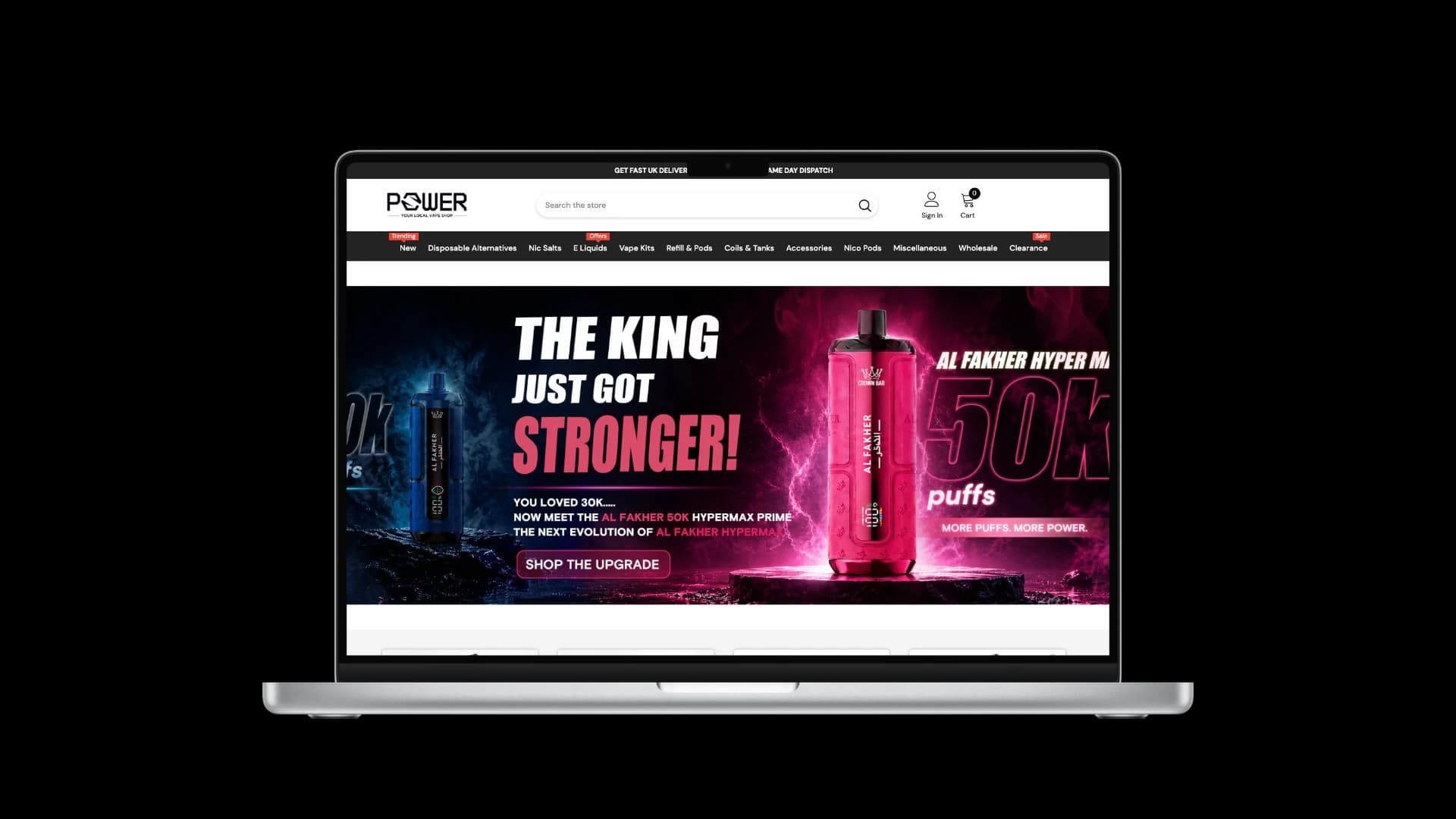 Power Vape Shop, project screenshot
