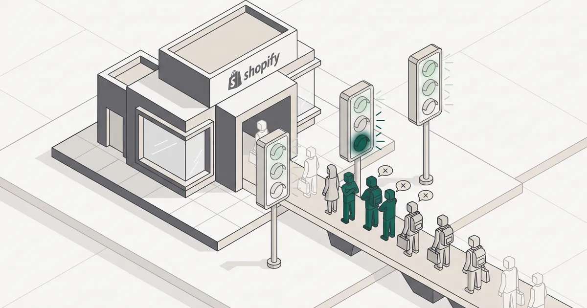 Shopify store with three traffic lights, two green and one red, symbolizing Core Web Vitals performance