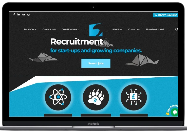 Northreach recruitment site on tablet and mobile