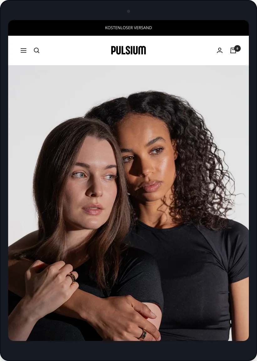 Pulsium storefront on tablet and mobile, tablet
